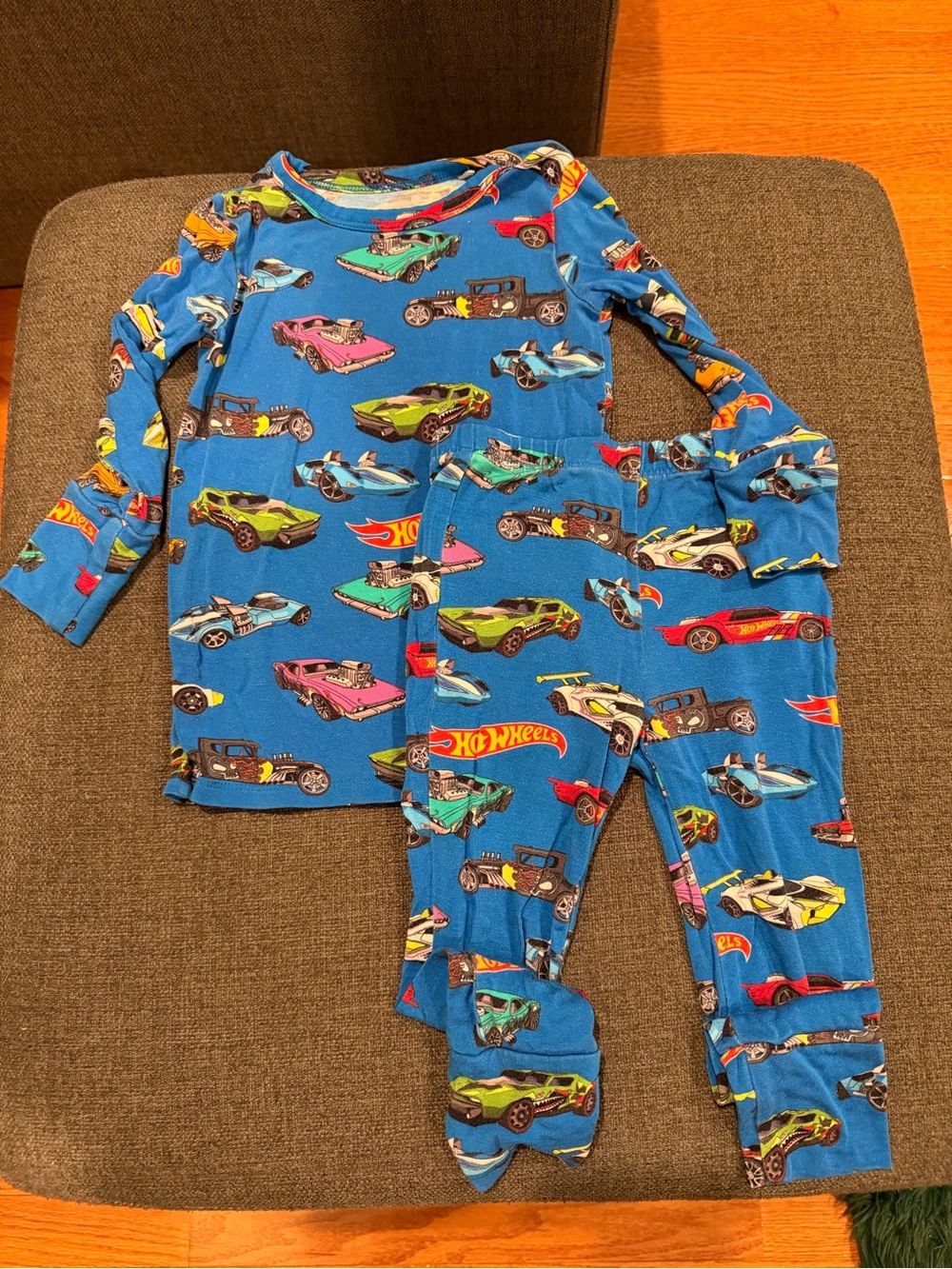 Posh Peanut Blue Hot Wheels Car Pajama Set
